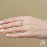 minimalist design gold citrine ring