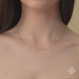 dainty gold and diamond necklace
