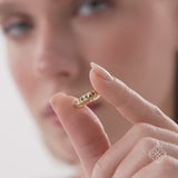 3 mm Gold Pyramid Eternity Ring, Nima