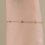 14k minimalist solid gold citrine station bracelet 