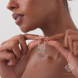 Lab Grown Emerald and Diamond Drop Earrings, Elarithia