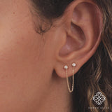 Double Diamond Hanging Chain Studs, Susie