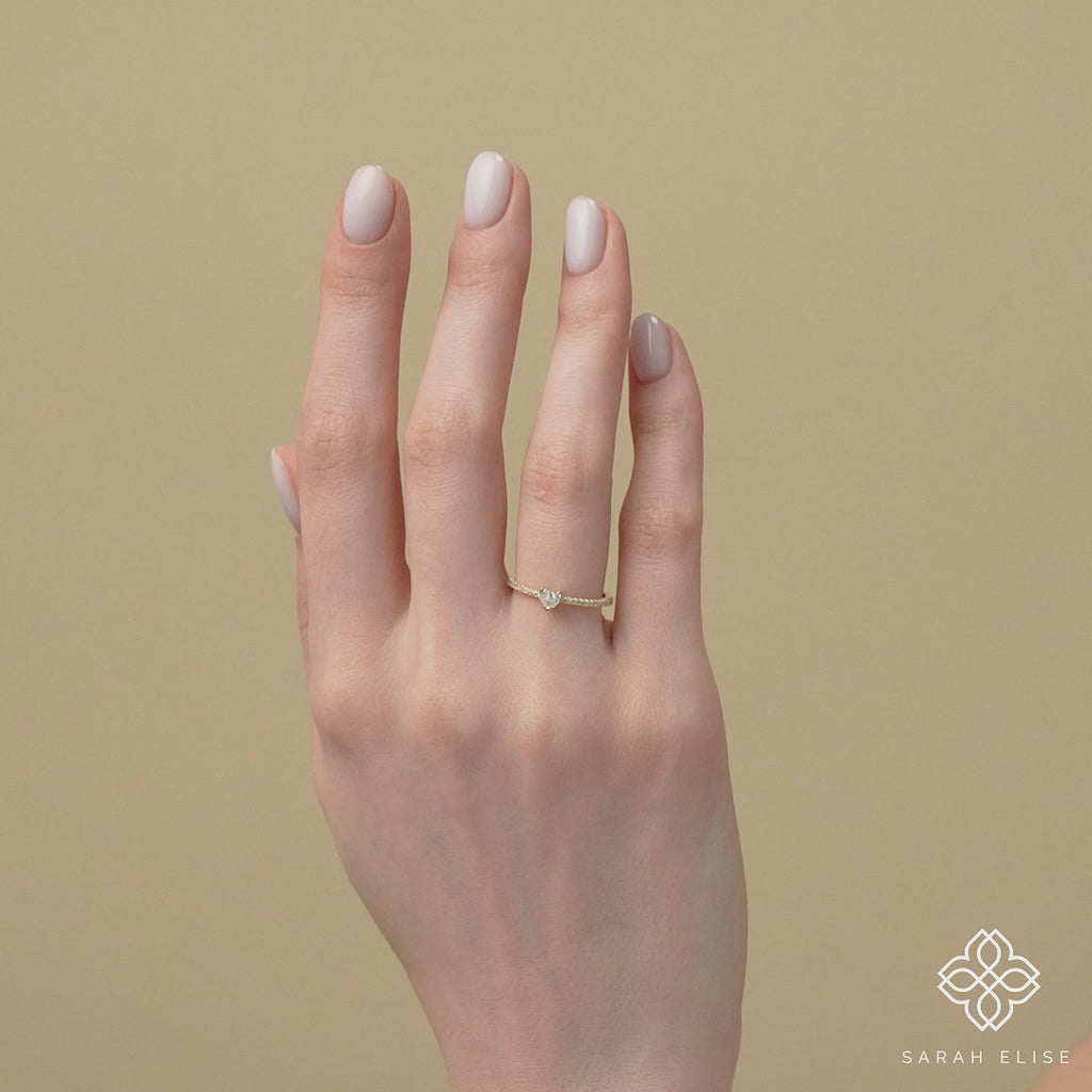 petite heart shape diamond ring