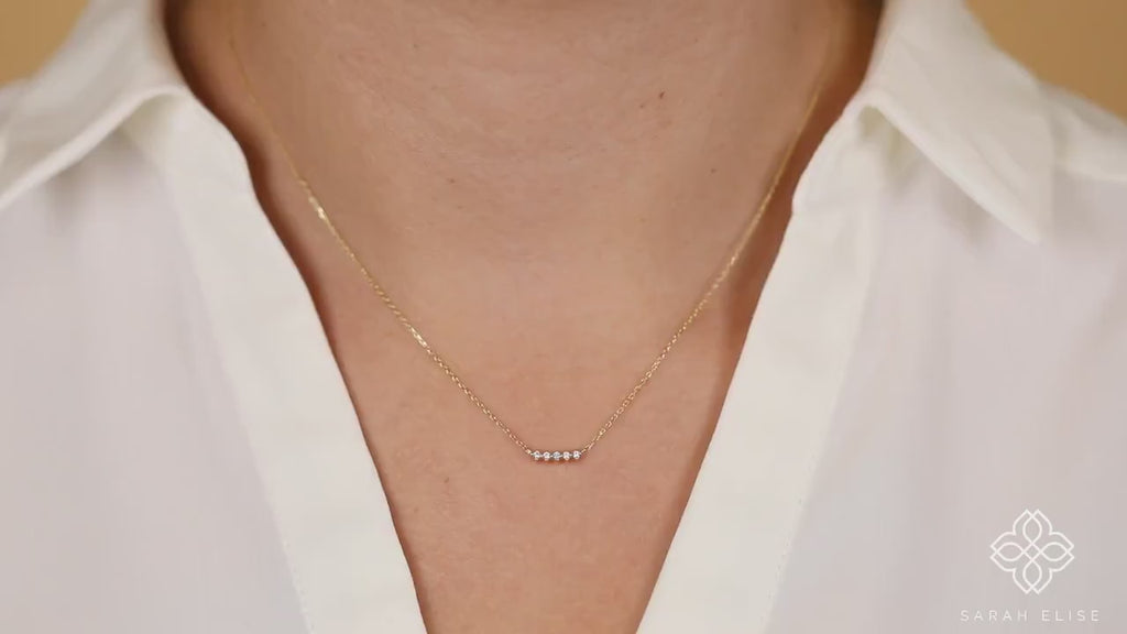 ethically sourced diamond bar pendant necklace