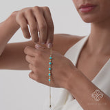 Turquoise and Lab Grown Diamond Station Bracelet, Calindra