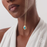 Oval Turquoise Gemstone Necklace, Ysoltine