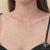 april birthstone natural white diamond cross pendant for her