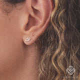 Diamond Sapphire Evil Eye Studs, Zoey