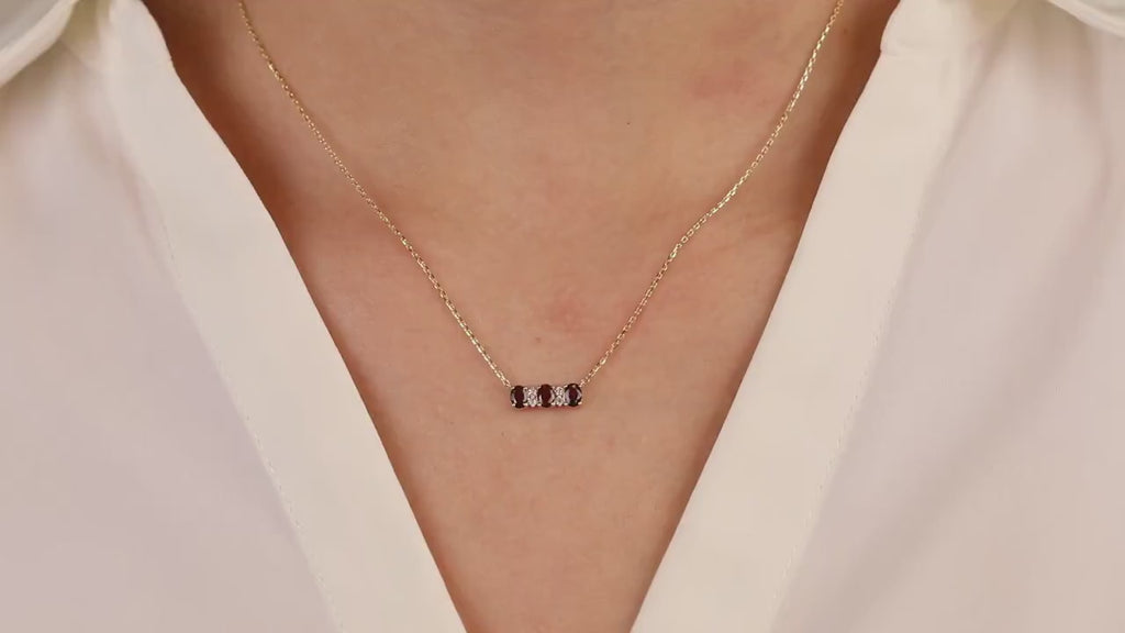 handmade january birthstone necklace