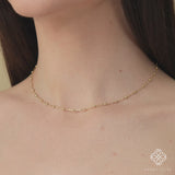 handcrafted multiple beaded station necklace for her in solid gold