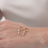 Mix Diamond Dangle Charm Huggies, Alisandra