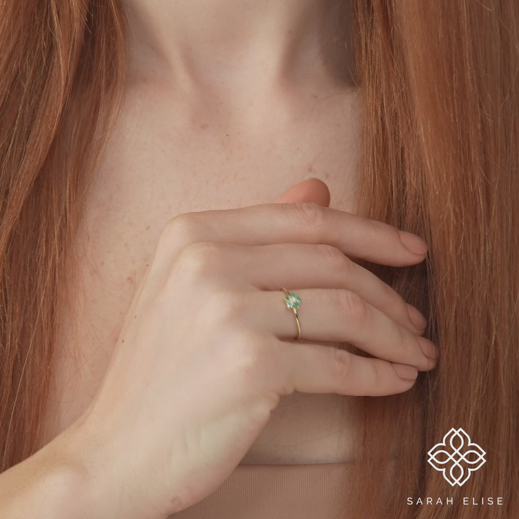 handmade green gemstone ring