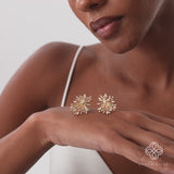 Diamond Starburst Statement Earrings, Serelise