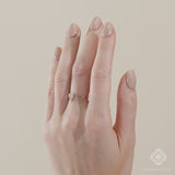 simplistic diamond heart ring in gold