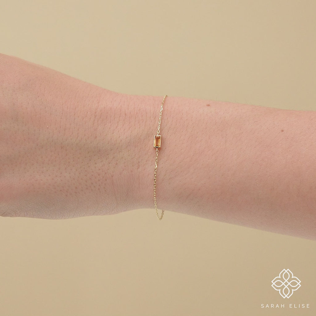 petite ethical citrine bracelet in solid gold