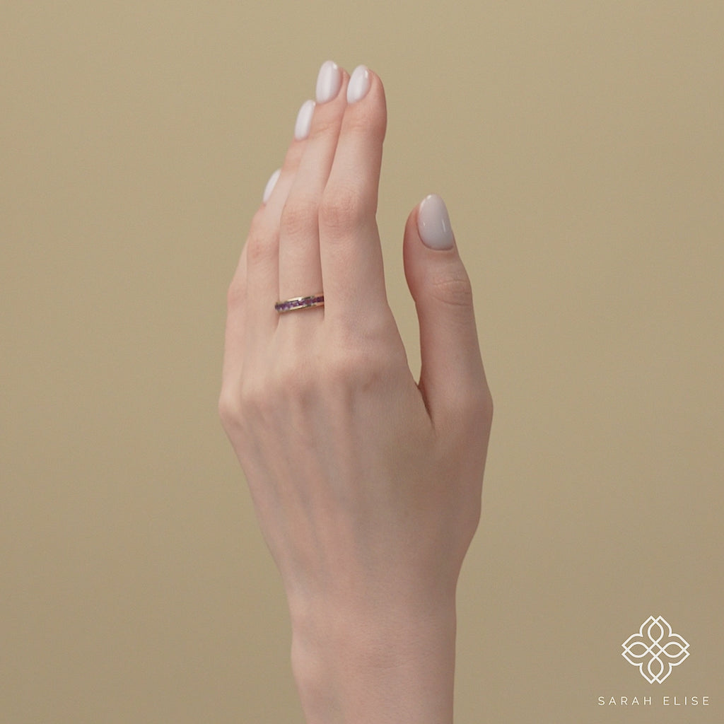 minimalistic design amethyst bands