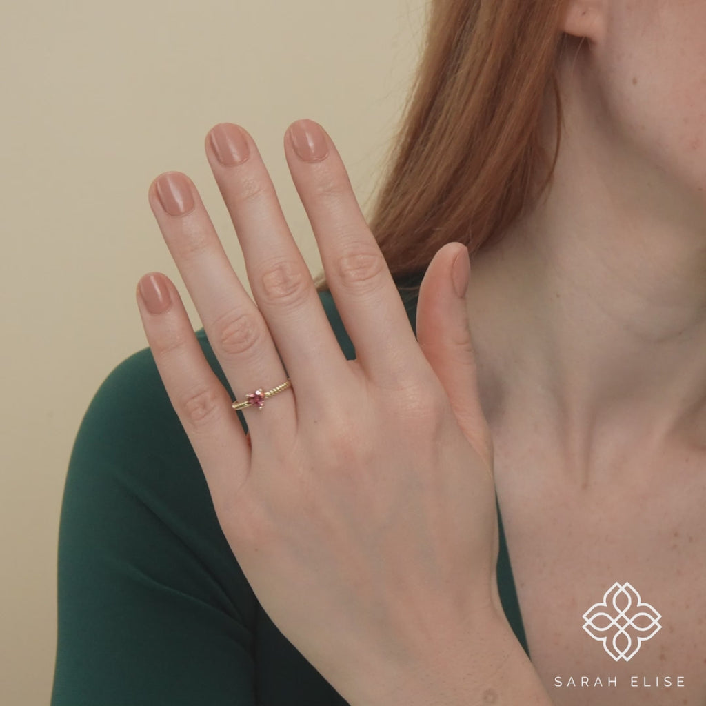 handmade natural gemstone gold band