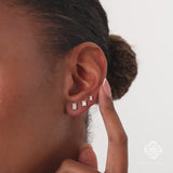 Baguette Lab Grown Diamond Studs, Calyndra