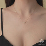 round cut natural diamonds butterfly necklace