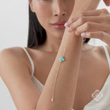 Turquoise Flower Bracelet, Lab Grown Diamond, Eirlys
