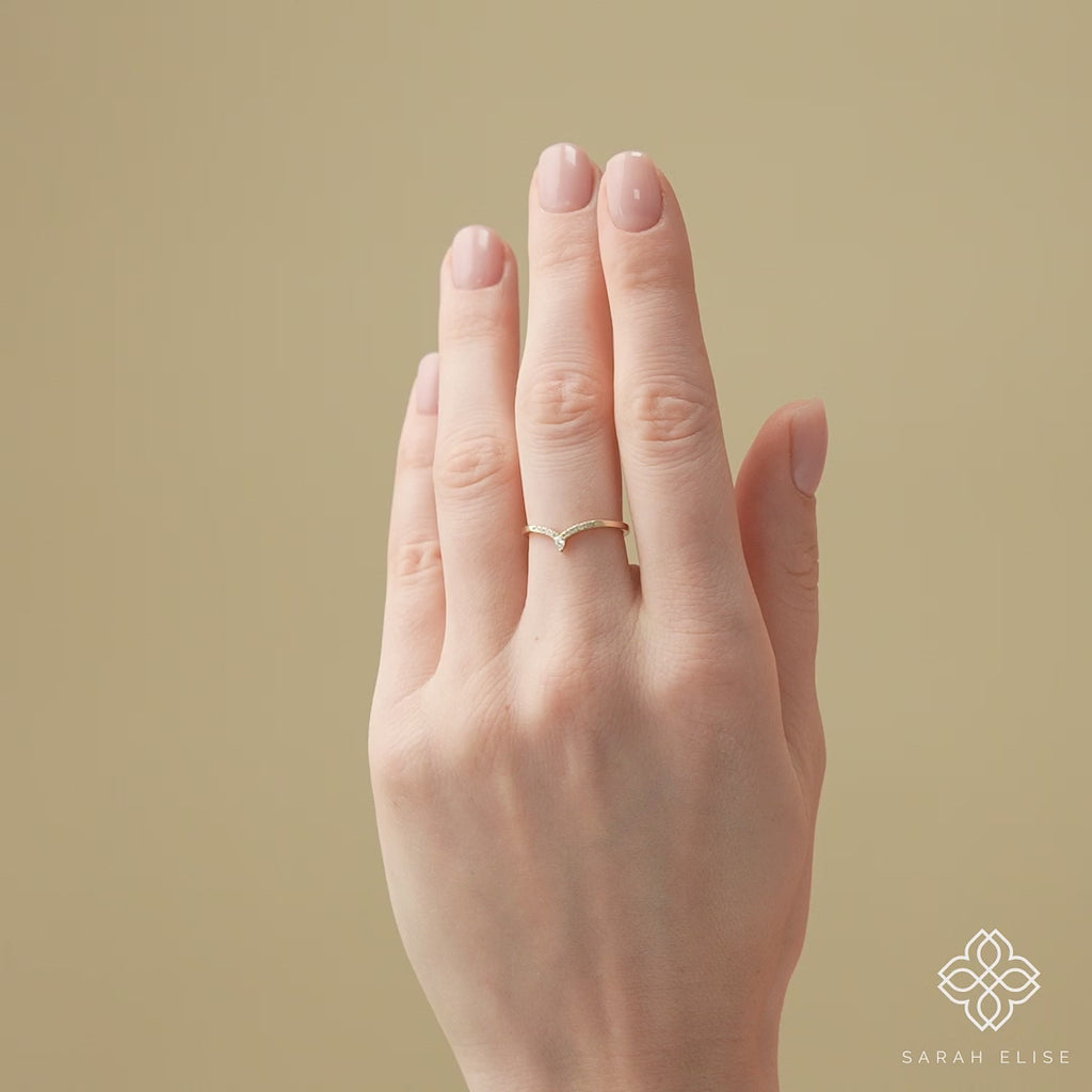 handmade nesting ring with natural diamonds