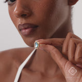 Natural Aquamarine and Diamond Halo Ring, Zephira