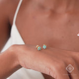 Petite Turquoise Flower Studs, Velisse