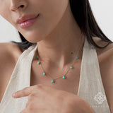 Turquoise Station Necklace, Evolet