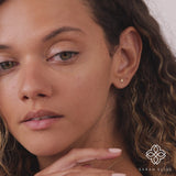 Mini Capital Letter Solid Gold Studs, Ivory