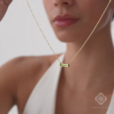 Natural Baguette Peridot Necklace, Vix