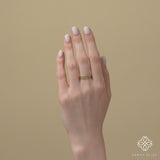 dainty gold natural stone bands