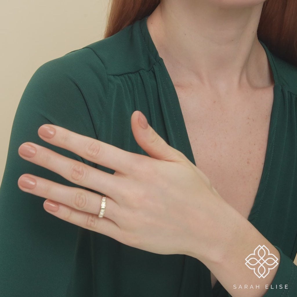 dainty diamond gold band