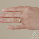 natural diamond engagement band in solid gold