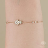 dainty hamsa hand evil eye bracelet 