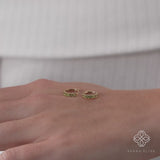 Princess Cut Peridot Huggie Earrings, River