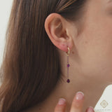 Rhodolite Drop Earrings, Diantha