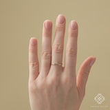dainty diamond ring in V shape