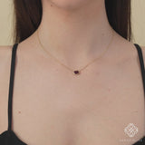 dainty handmade real ruby pendant necklace in 14k solid gold 