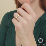 handmade solid gold ribbed band