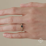 natural diamond and topaz statement ring