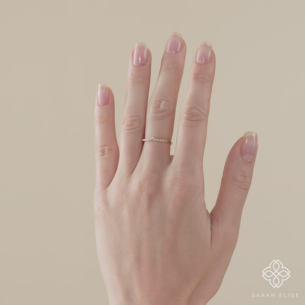 minimalistic diamond nested ring