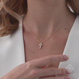 Oval Diamond Cross Necklace, Lumirelle