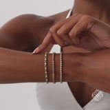 Solid Gold Emerald and Diamond Tennis Bracelet, Myrren