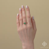 may birthstone green emerald ring with white diamonds