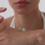Turquoise and Diamond Starburst Earrings, Soraleia