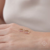 Alternating Diamond and Ruby Hoop Earrings, Thessanora