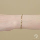 natural diamond cuban chain station bracelet 