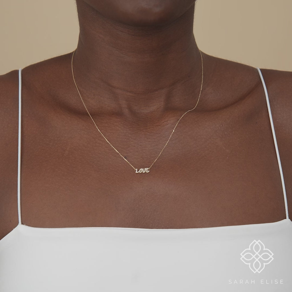 Uppercase Diamond Love pendant Necklace for her