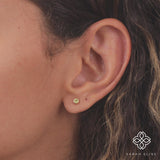 Natural White Sapphire Stud Earrings, Vienna