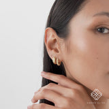 Gold Beaded Hoop Earrings, Dionea